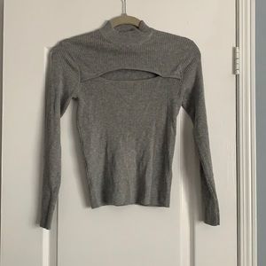 H&M cutout mock neck sweater
